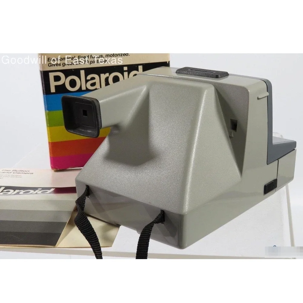 Vintage Polaroid The Button Land Camera SX-70 Gray with Original Box